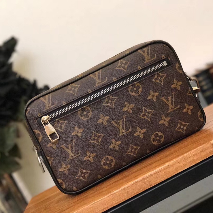 Louis Vuitton LV, KASAI CLUTCH, M42838, Monogram Macassar Canvas