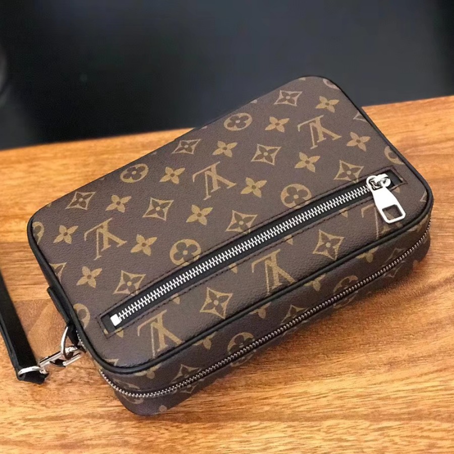 Louis Vuitton LV, KASAI CLUTCH, M42838, Monogram Macassar Canvas