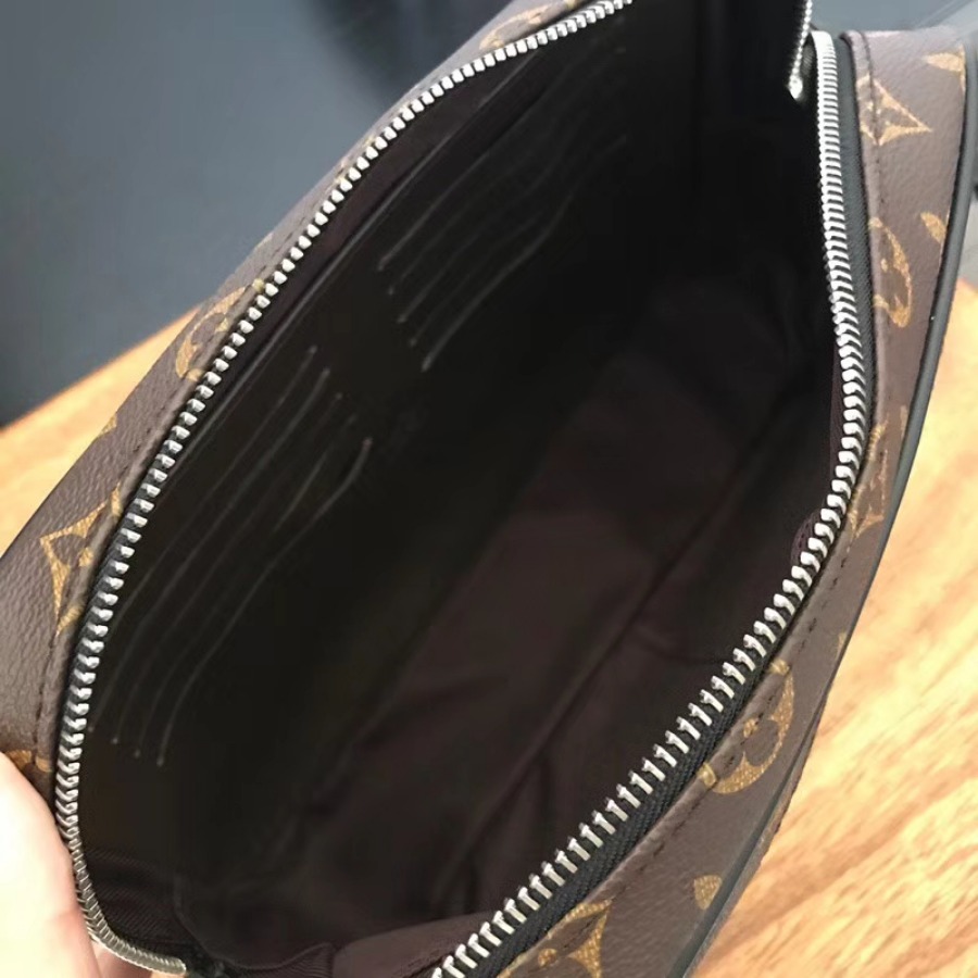 Louis Vuitton LV, KASAI CLUTCH, M42838, Monogram Macassar Canvas