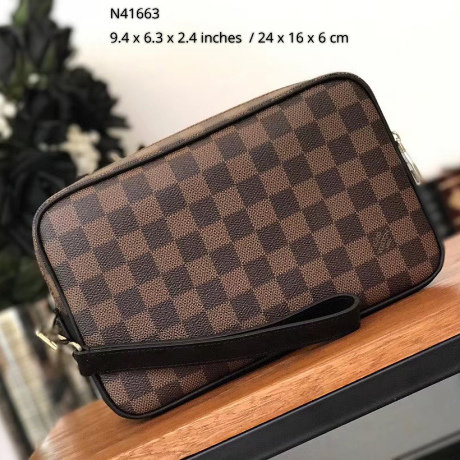 Louis Vuitton LV, KASAI CLUTCH, N41663, Damier Ebene Canvas