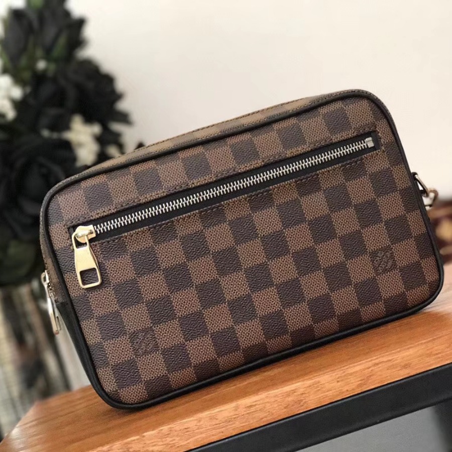 Louis Vuitton LV, KASAI CLUTCH, N41663, Damier Ebene Canvas