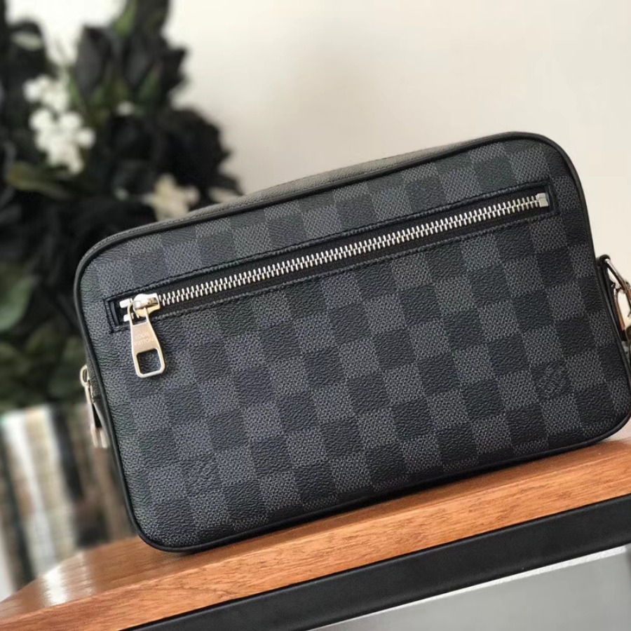 Louis Vuitton LV, KASAI CLUTCH, N41664, Damier Graphite canvas