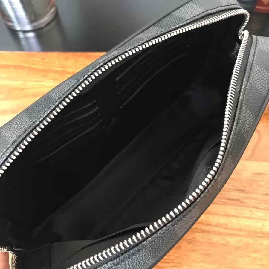 Louis Vuitton LV, KASAI CLUTCH, N41664, Damier Graphite canvas