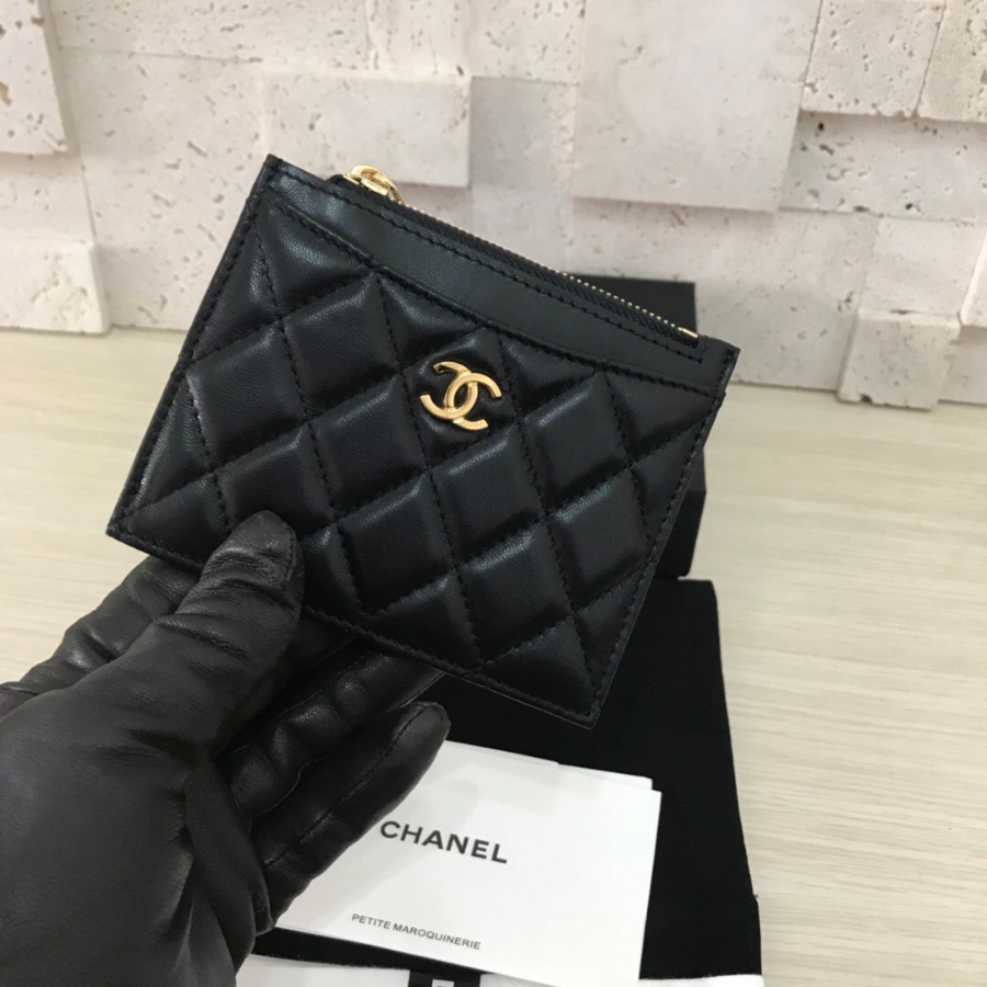 CHANEL Classic Card Holder, LAMBSKIN