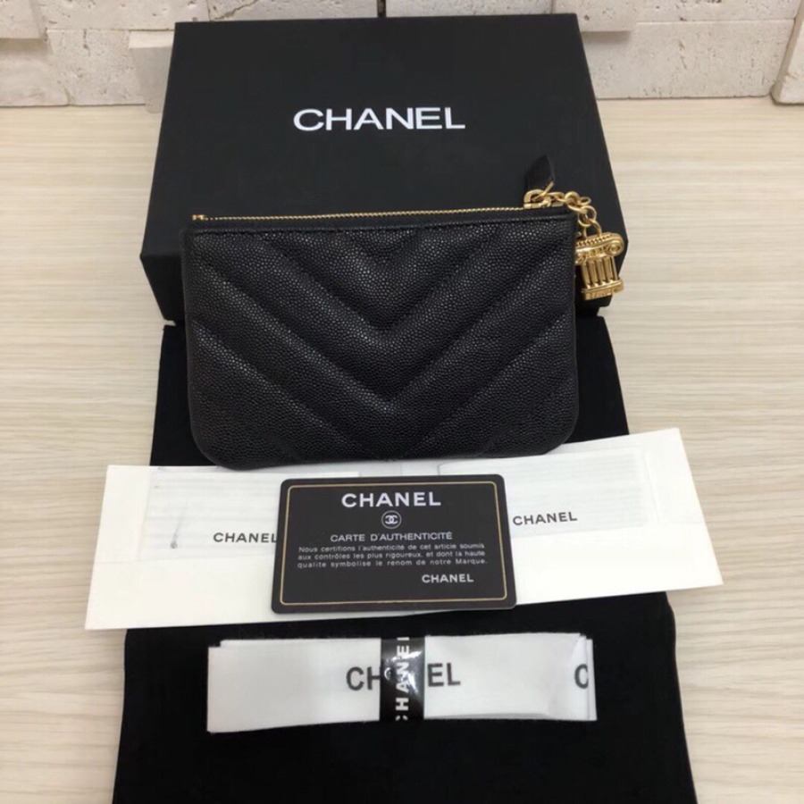 POUCH, CHANEL, CAVIAR, A82365