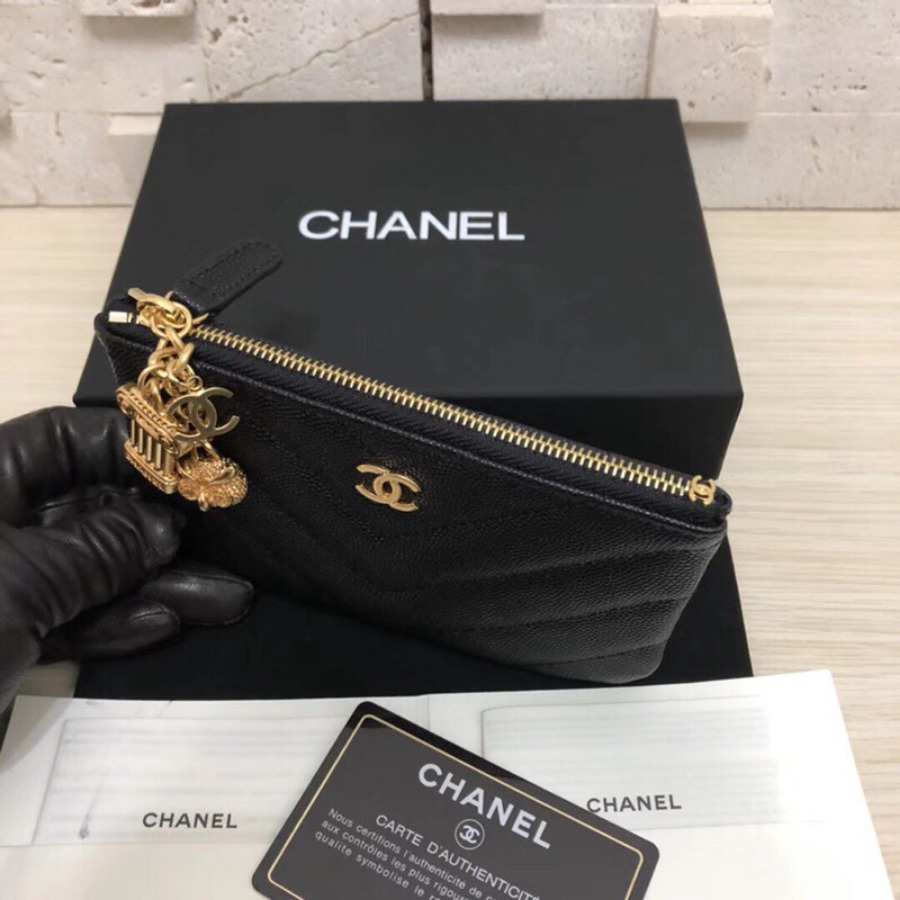 POUCH, CHANEL, CAVIAR, A82365