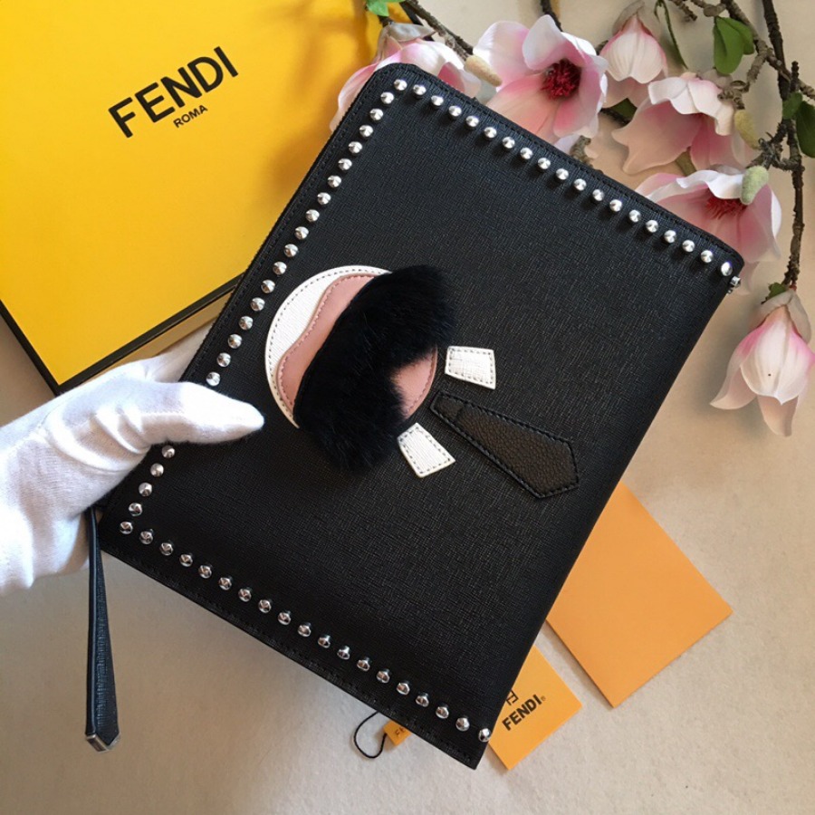 FLAT CLUTCH, FENDI LEATHER POUCH