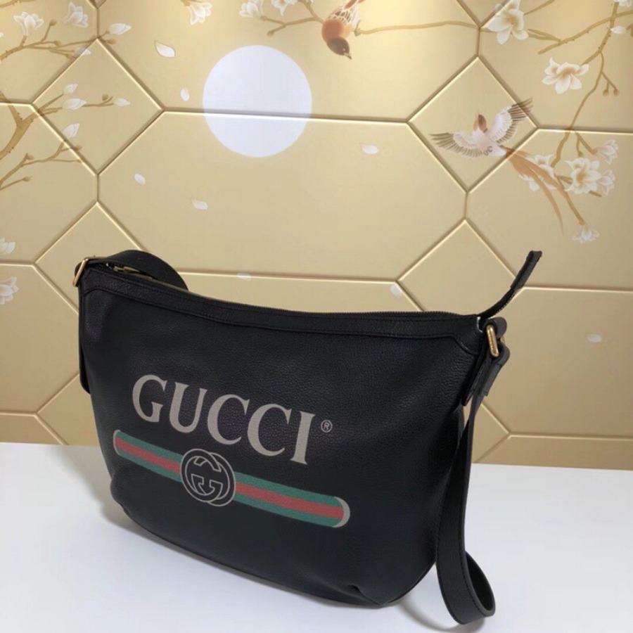 523592, Gucci Print half-moon hobo bag, Men's Messengers Bags