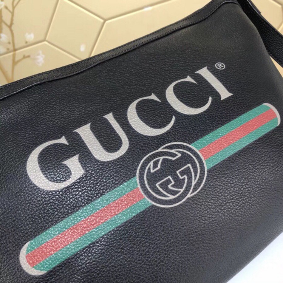 523592, Gucci Print half-moon hobo bag, Men's Messengers Bags