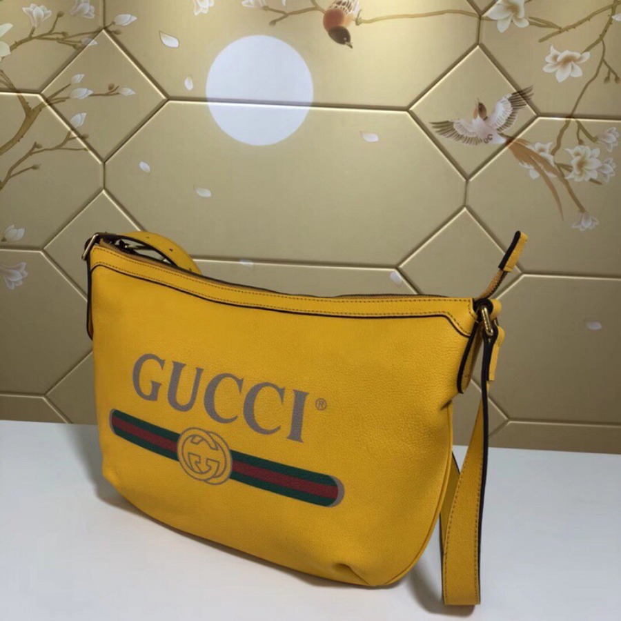 523592, Gucci Print half-moon hobo bag, Men's Messengers Bags