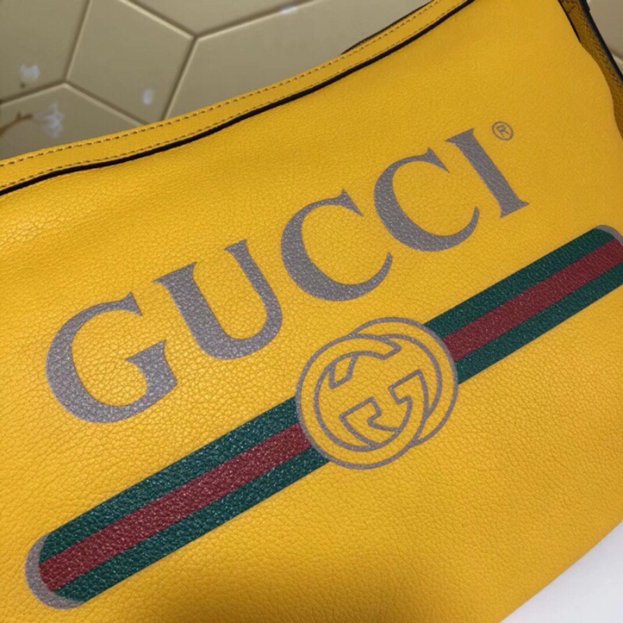 523592, Gucci Print half-moon hobo bag, Men's Messengers Bags