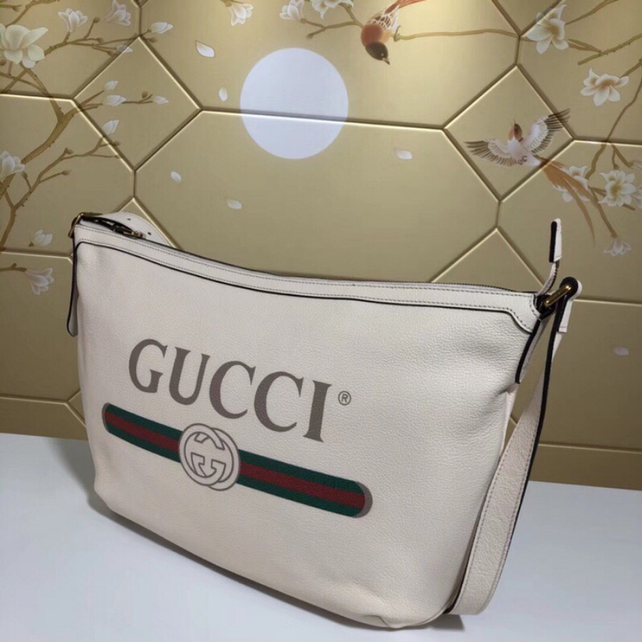 523588, Gucci Print half-moon hobo bag, Men's Messengers Bags