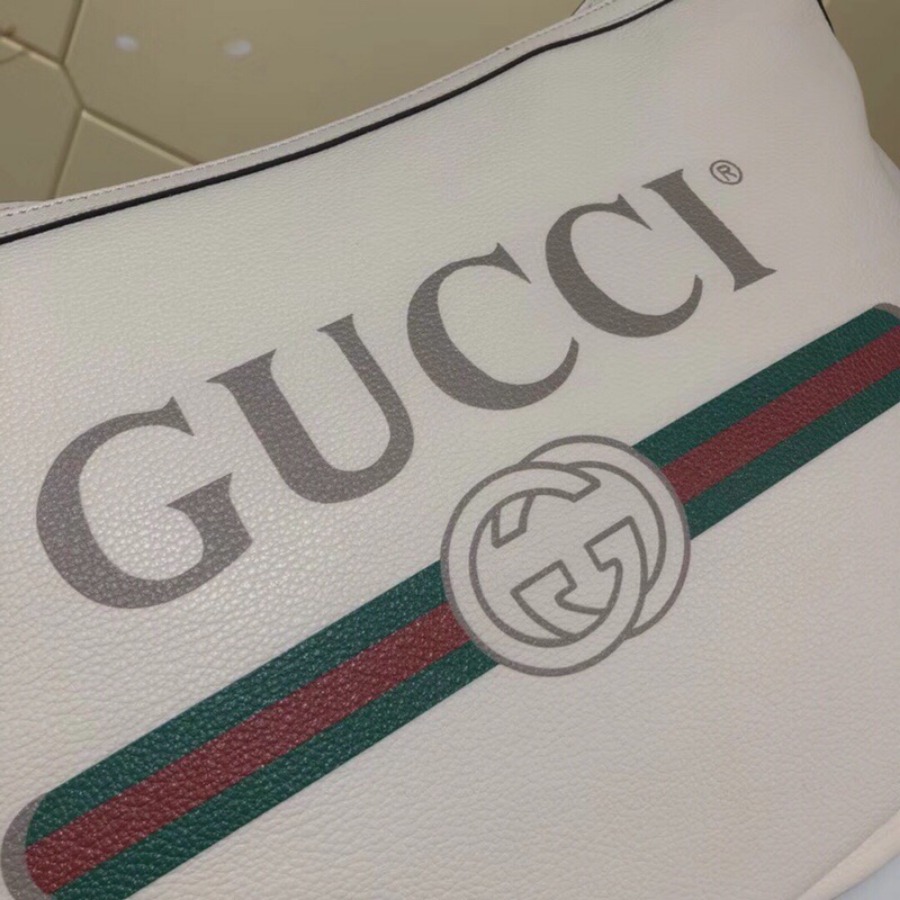 523588, Gucci Print half-moon hobo bag, Men's Messengers Bags
