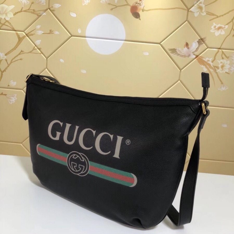 523588, Gucci Print half-moon hobo bag, Men's Messengers Bags