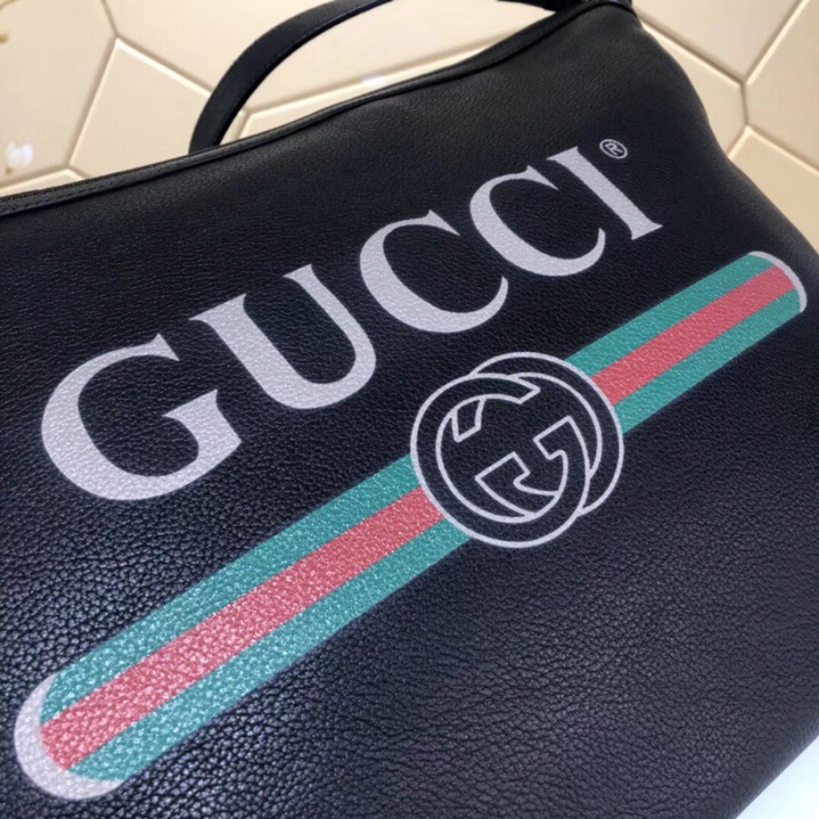 523588, Gucci Print half-moon hobo bag, Men's Messengers Bags