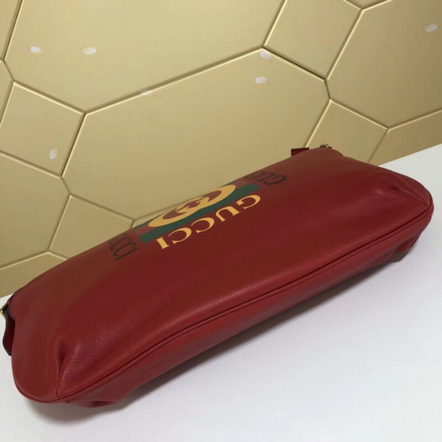523588, Gucci Print half-moon hobo bag, Men's Messengers Bags