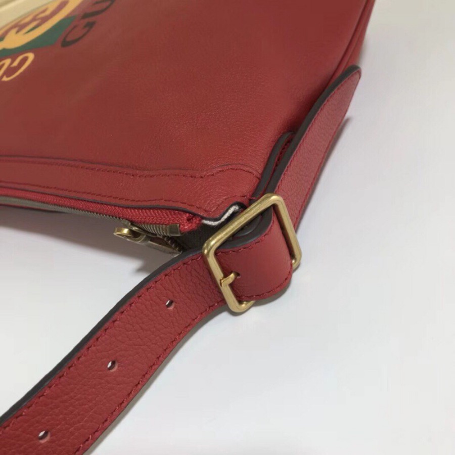 523588, Gucci Print half-moon hobo bag, Men's Messengers Bags