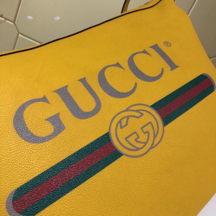 523588, Gucci Print half-moon hobo bag, Men's Messengers Bags