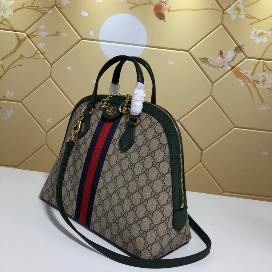524533, Ophidia GG medium top handle bag, Blue and red Web, GUCCI HANDBAGS