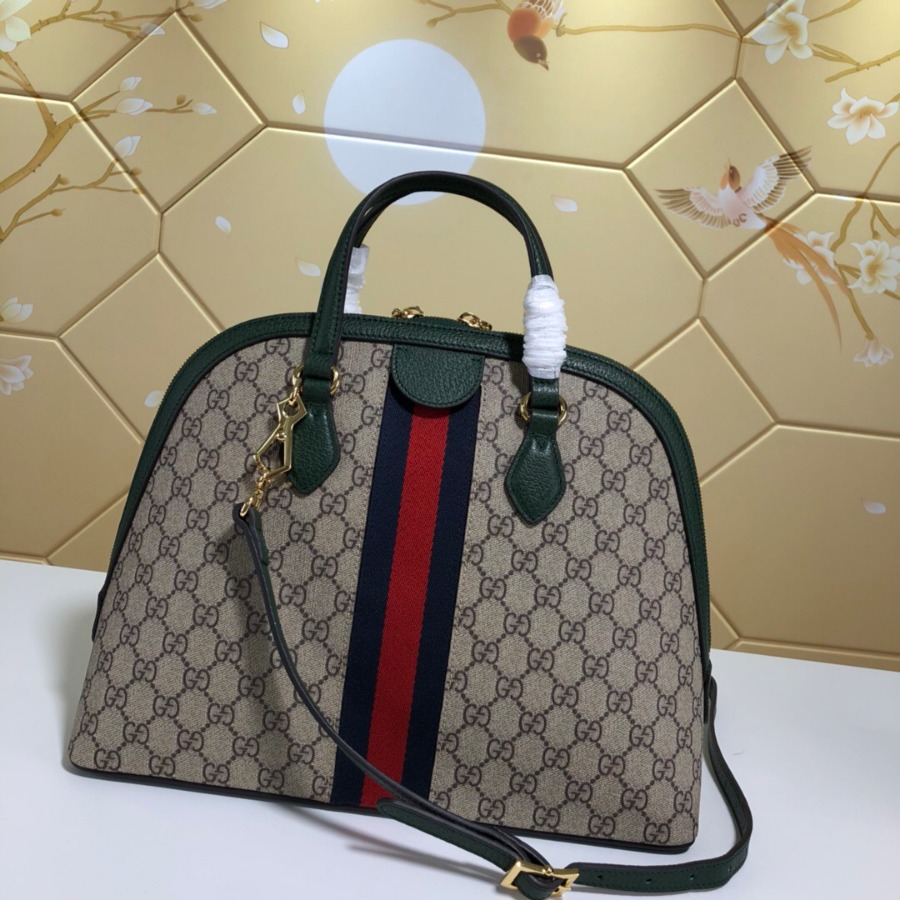 524533, Ophidia GG medium top handle bag, Blue and red Web, GUCCI HANDBAGS