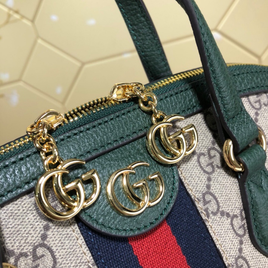 524533, Ophidia GG medium top handle bag, Blue and red Web, GUCCI HANDBAGS