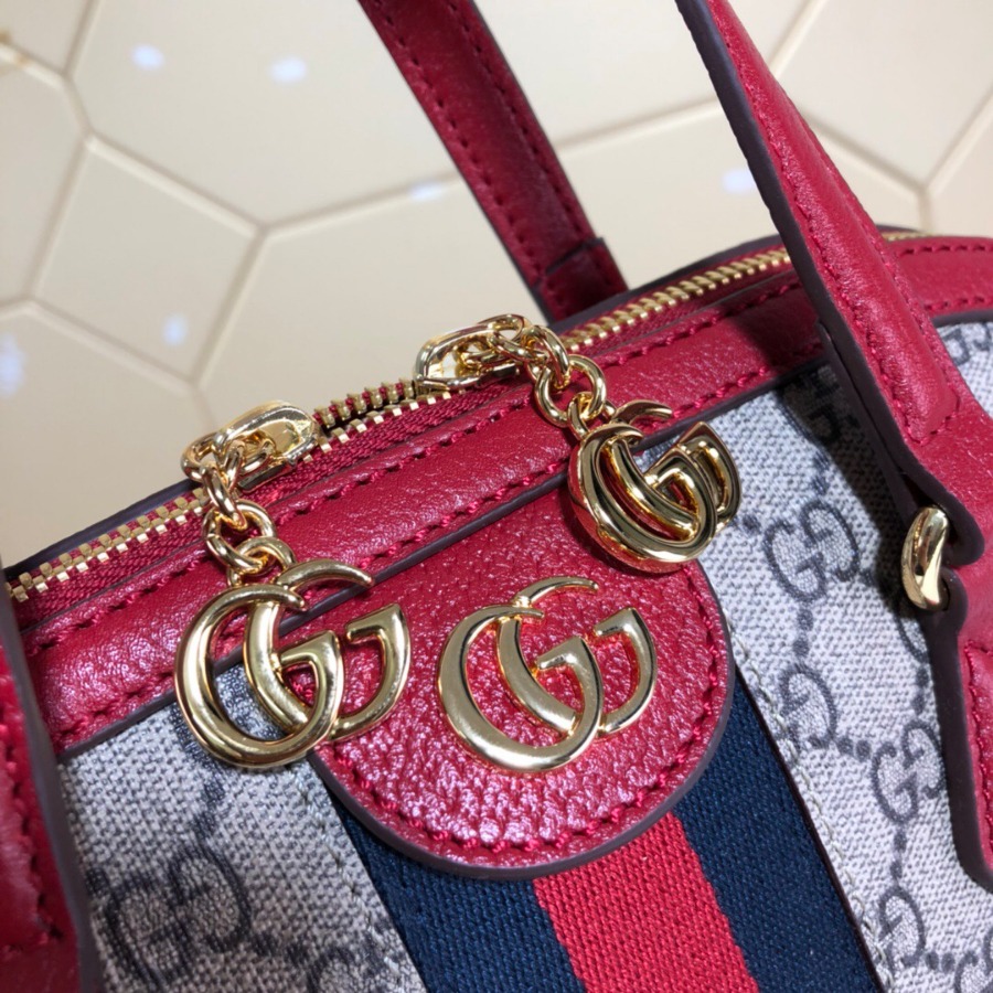 524533, Ophidia GG medium top handle bag, Blue and red Web, GUCCI HANDBAGS