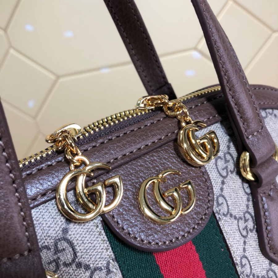 524533, Ophidia GG medium top handle bag, Green and red Web, GUCCI HANDBAGS