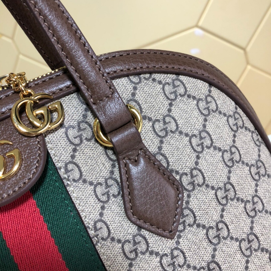 524533, Ophidia GG medium top handle bag, Green and red Web, GUCCI HANDBAGS