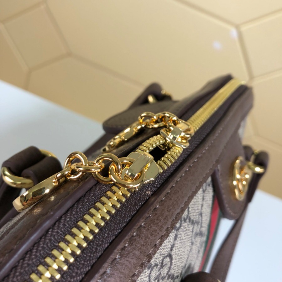 524533, Ophidia GG medium top handle bag, Green and red Web, GUCCI HANDBAGS