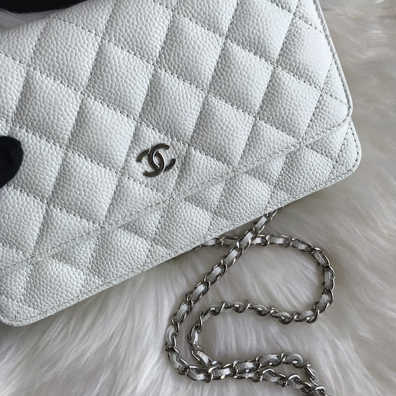 A33814, CLASSIC WALLET ON CHAIN, WOC CHANEL, CAVIAR / CALFSKIN