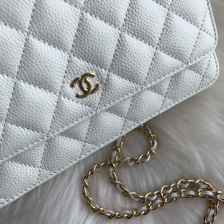 A33814, CLASSIC WALLET ON CHAIN, WOC CHANEL, CAVIAR / CALFSKIN