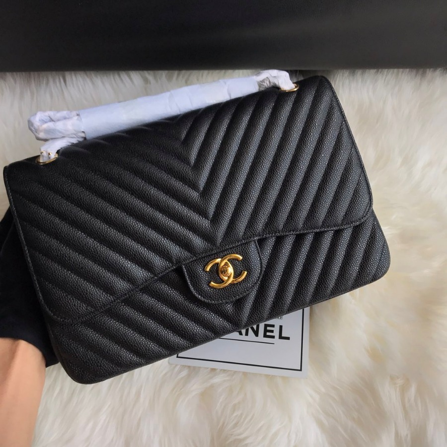Large Classic handbag, Chanel Handbag, 30CM, Caviar
