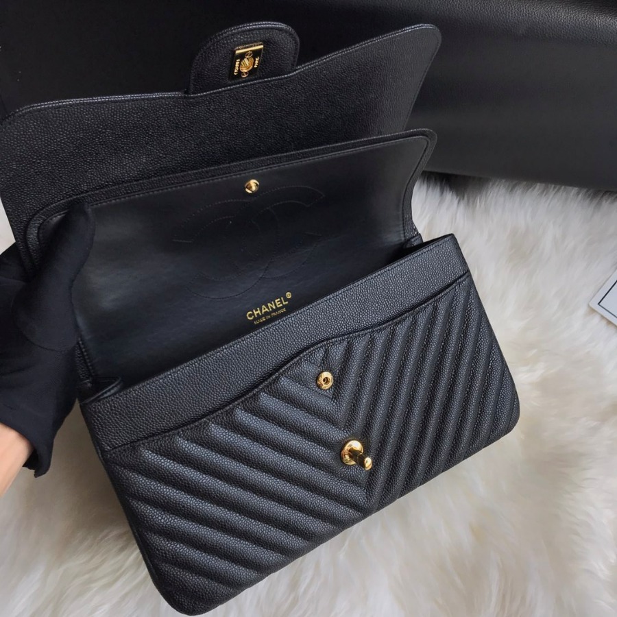 Large Classic handbag, Chanel Handbag, 30CM, Caviar