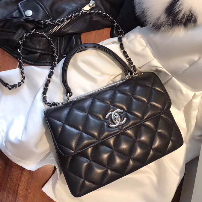 A92236, Small Flap Bag with Top Handle, CHANEL HANDBAG, 25CM