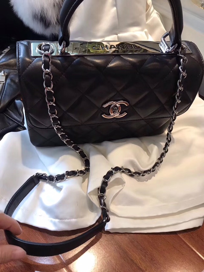 A92236, Small Flap Bag with Top Handle, CHANEL HANDBAG, 25CM