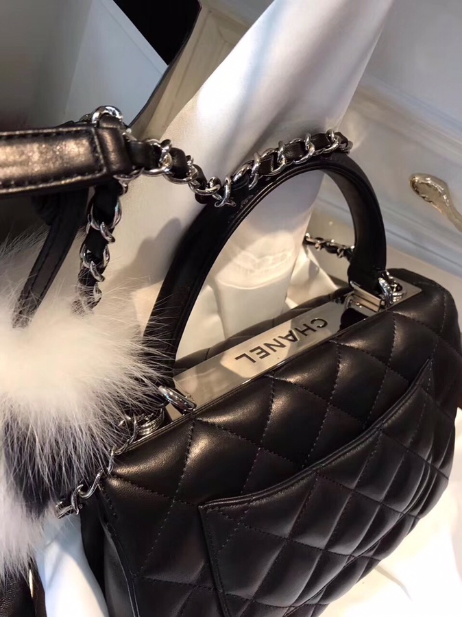 A92236, Small Flap Bag with Top Handle, CHANEL HANDBAG, 25CM