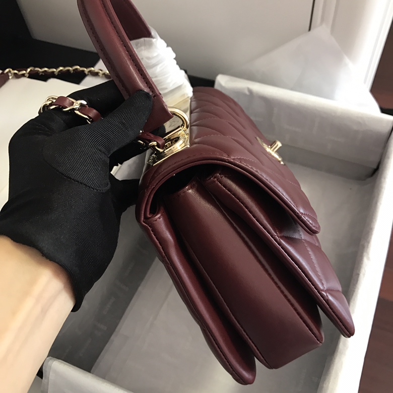 A92236, Small Flap Bag with Top Handle, CHANEL HANDBAG, 25CM