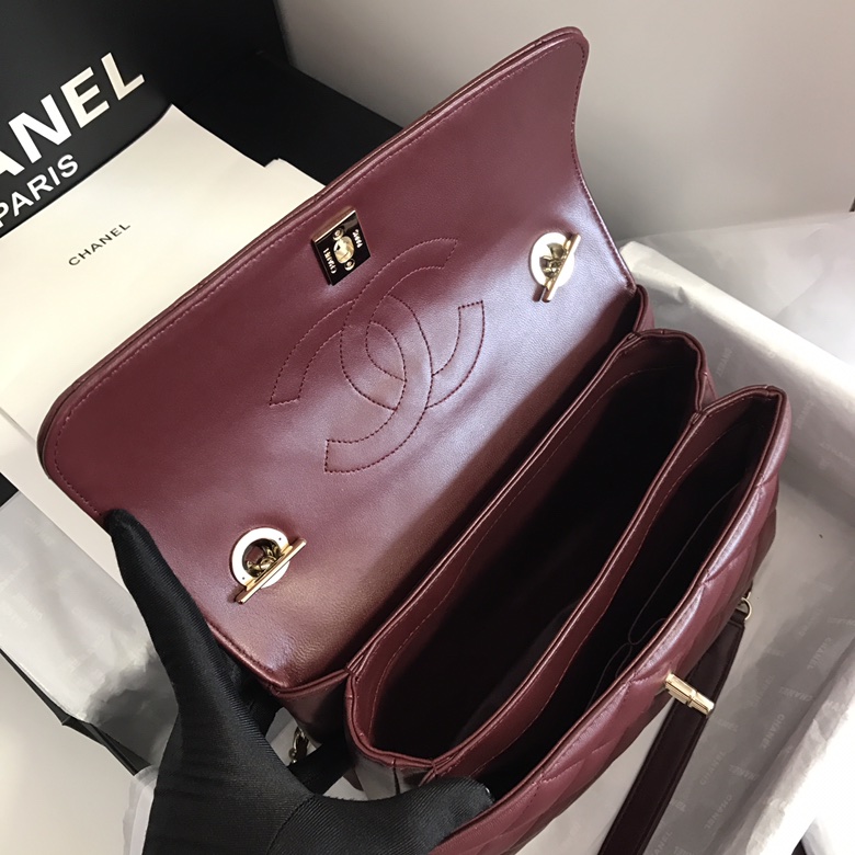 A92236, Small Flap Bag with Top Handle, CHANEL HANDBAG, 25CM