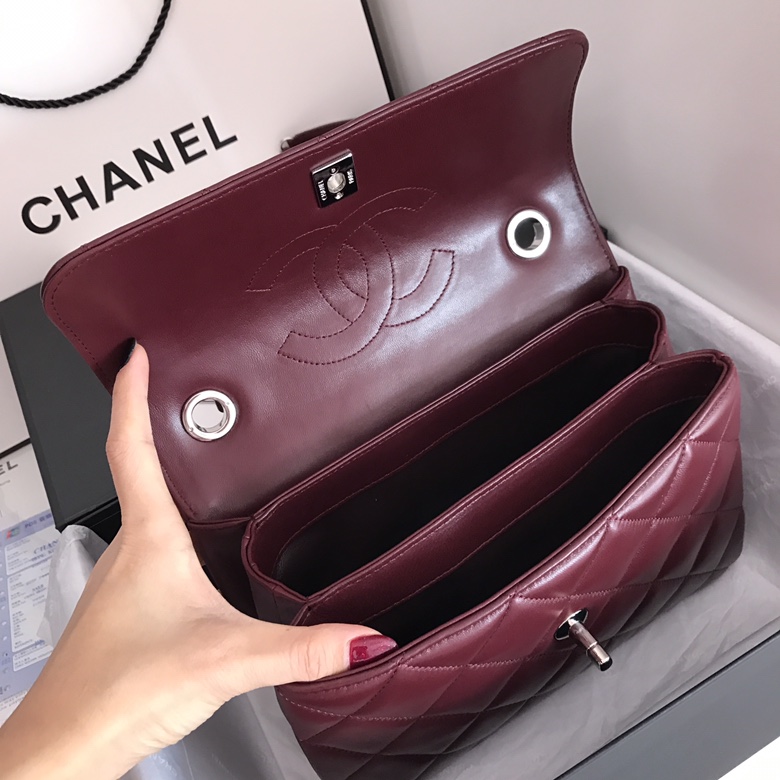 A92236, Small Flap Bag with Top Handle, CHANEL HANDBAG, 25CM