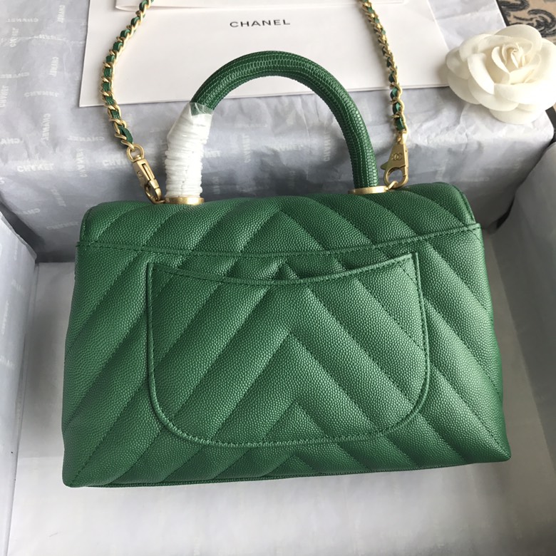 A92990, Small Flap Bag with Top Handle, CHANEL Handbags, Caviar, Grained Calfskin, Lizard & Gold-Tone Metal