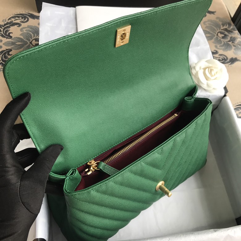 A92991, Flap Bag with Top Handle, CHANEL Handbags, Caviar, Grained Calfskin, Lizard & Gold-Tone Metal