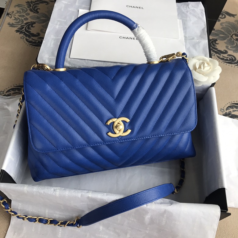 A92991, Flap Bag with Top Handle, CHANEL Handbags, Caviar, Grained Calfskin, Lizard & Gold-Tone Metal
