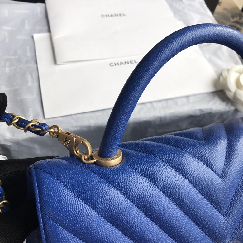 A92991, Flap Bag with Top Handle, CHANEL Handbags, Caviar, Grained Calfskin, Lizard & Gold-Tone Metal