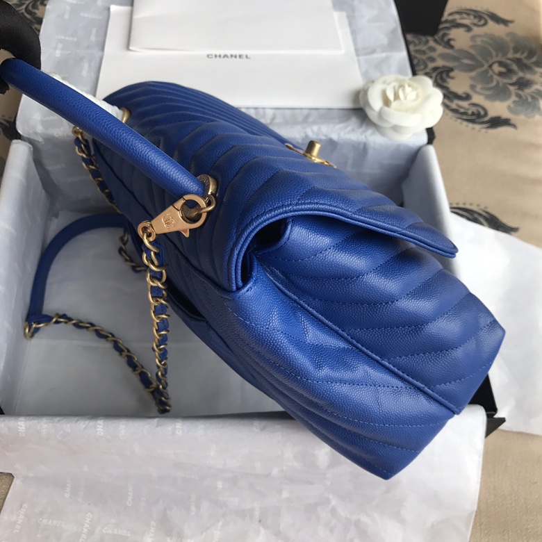 A92991, Flap Bag with Top Handle, CHANEL Handbags, Caviar, Grained Calfskin, Lizard & Gold-Tone Metal