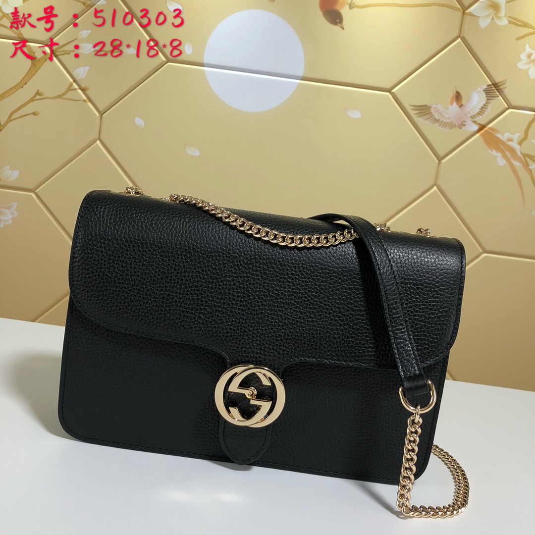 510303, Marmont New Large Leather Shoulder Bag, Drop 50cm / 19.7inches, GUCCI HANDBAGS