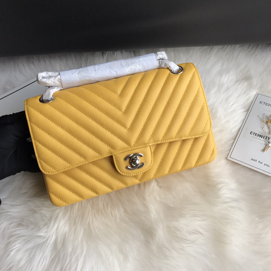 A01112, Classic Handbag, Chanel handbag, Grained Calfskin / caviar