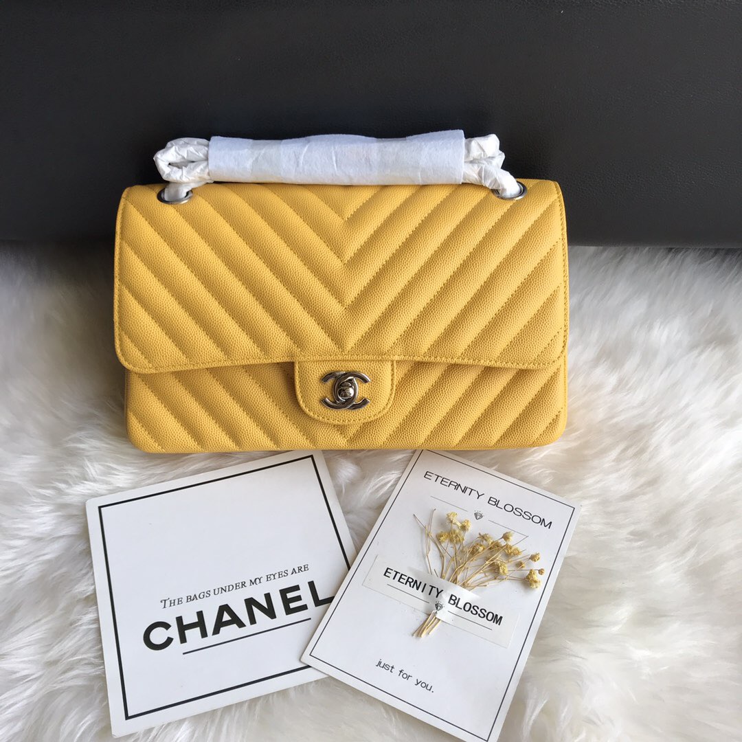 A01112, Classic Handbag, Chanel handbag, Grained Calfskin / caviar