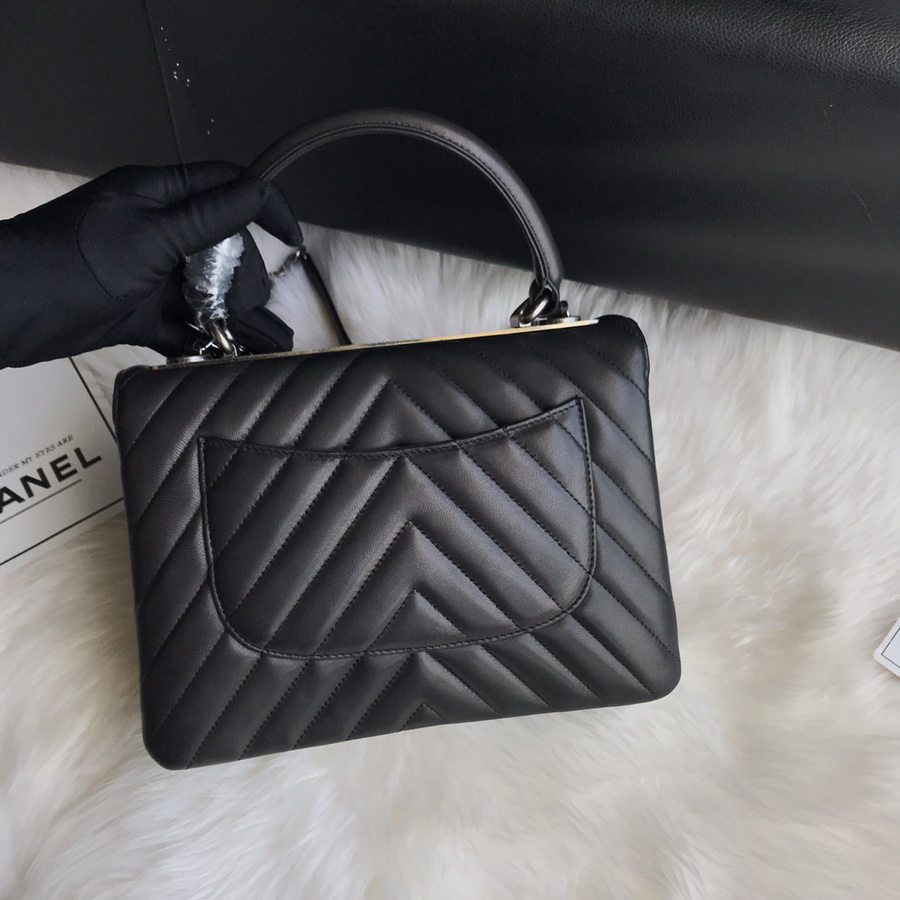 A92236, Small Flap Bag with Top Handle, CHANEL HANDBAG, 25CM