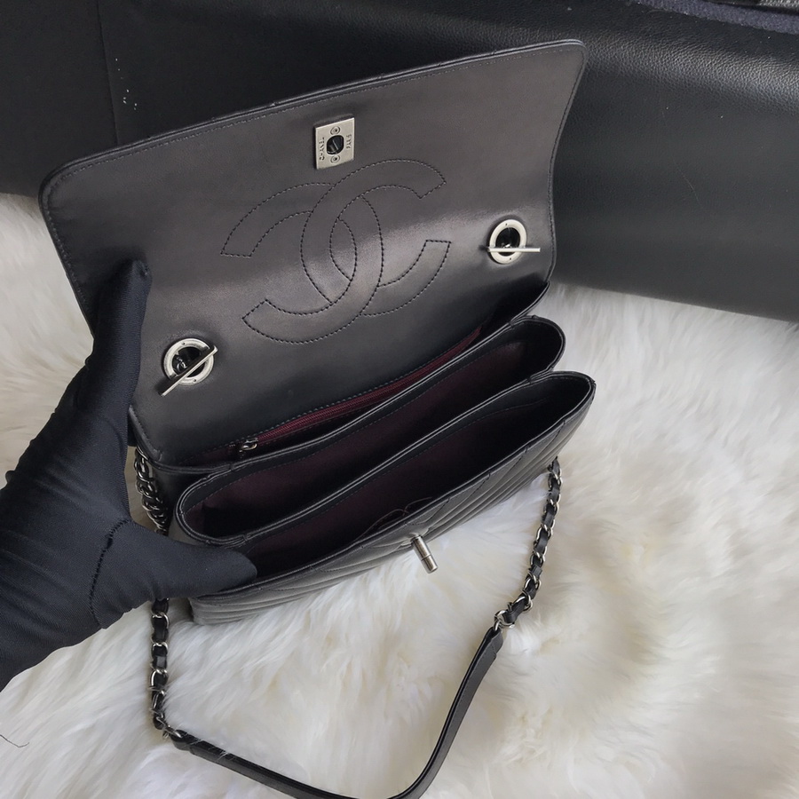 A92236, Small Flap Bag with Top Handle, CHANEL HANDBAG, 25CM