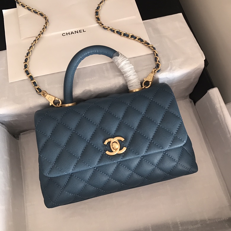 A92990, Small Flap Bag with Top Handle, CHANEL Handbags, Caviar, Grained Calfskin, Lizard & Gold-Tone Metal